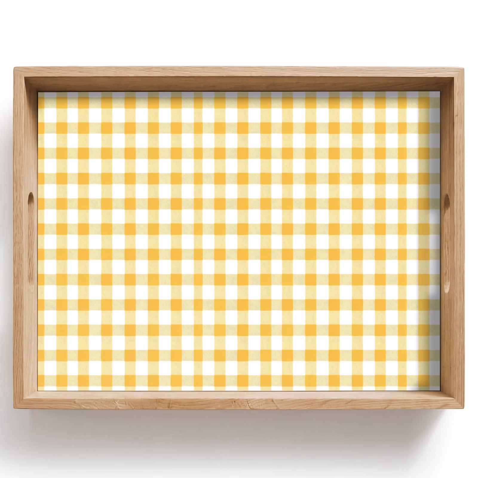 Plateau - Carreaux - Vichy - Classique - Jaune et blanc — 1