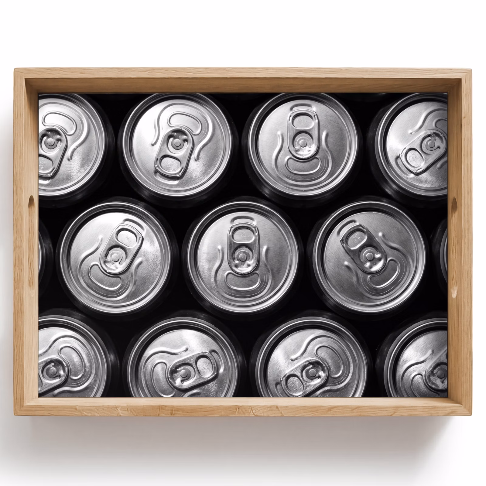 Plateau - Canettes - Aluminium - Motif - Industriel - Argent — 1