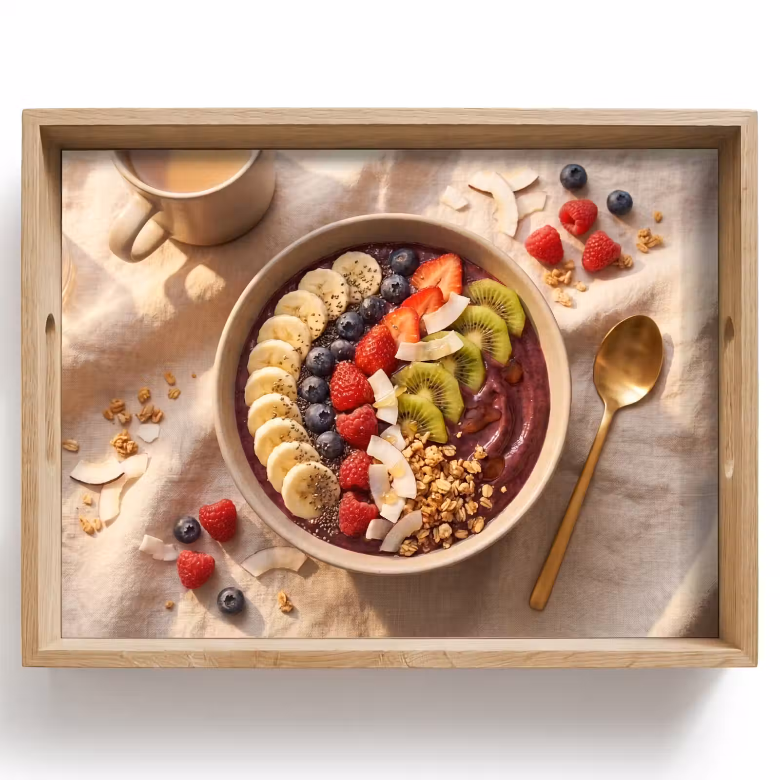 Plateau - Nourriture - Bol de petit-déjeuner - Fruits - Sain - Coloré — 1