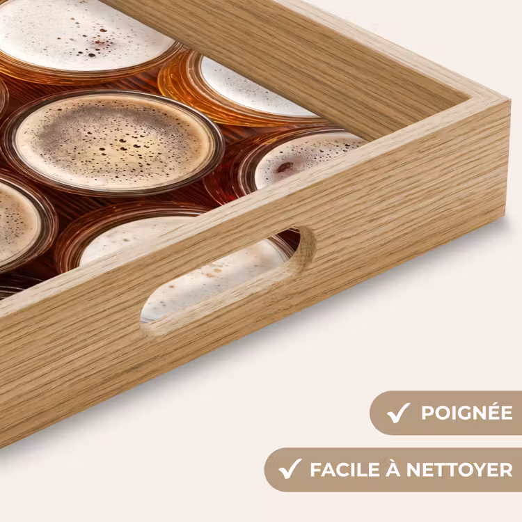 Plateau - Nourriture - Verres - Boissons - Motif - Marron — 8
