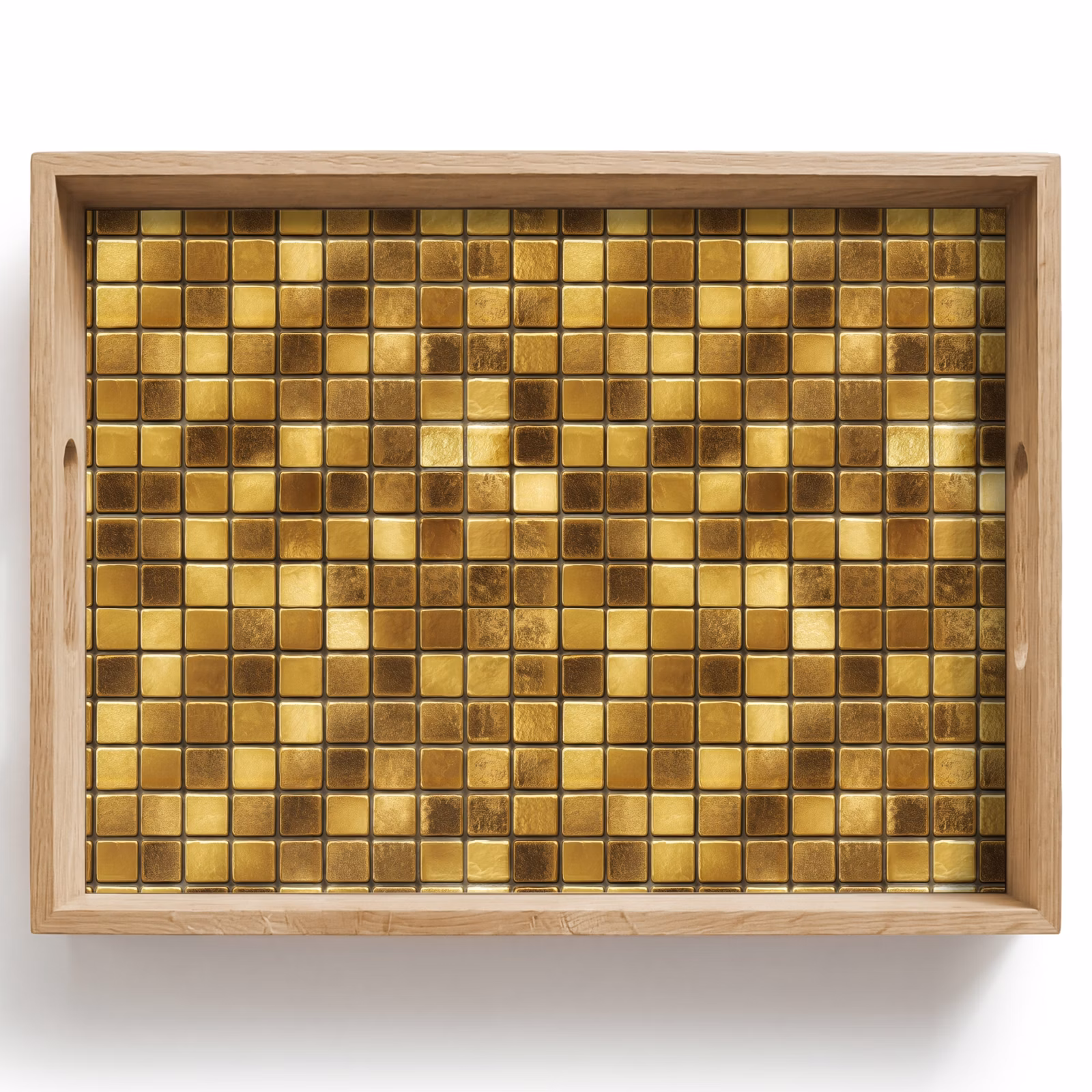 Plateau - Carrelage - Mosaïque - Luxe - Or chaud — 1