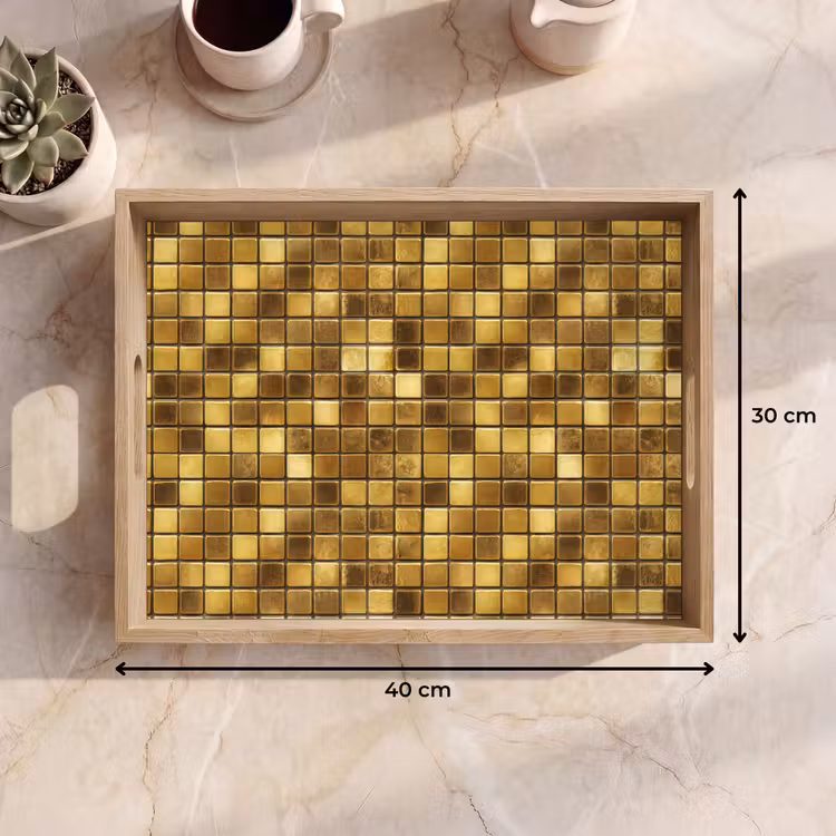Plateau - Carrelage - Mosaïque - Luxe - Or chaud — 7