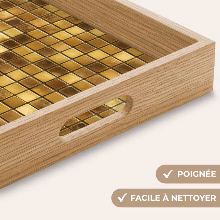 Plateau - Carrelage - Mosaïque - Luxe - Or chaud — 8