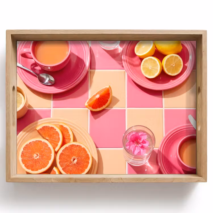 Plateau - Nourriture - Agrumes - Natures mortes - Rose - Orange — 1