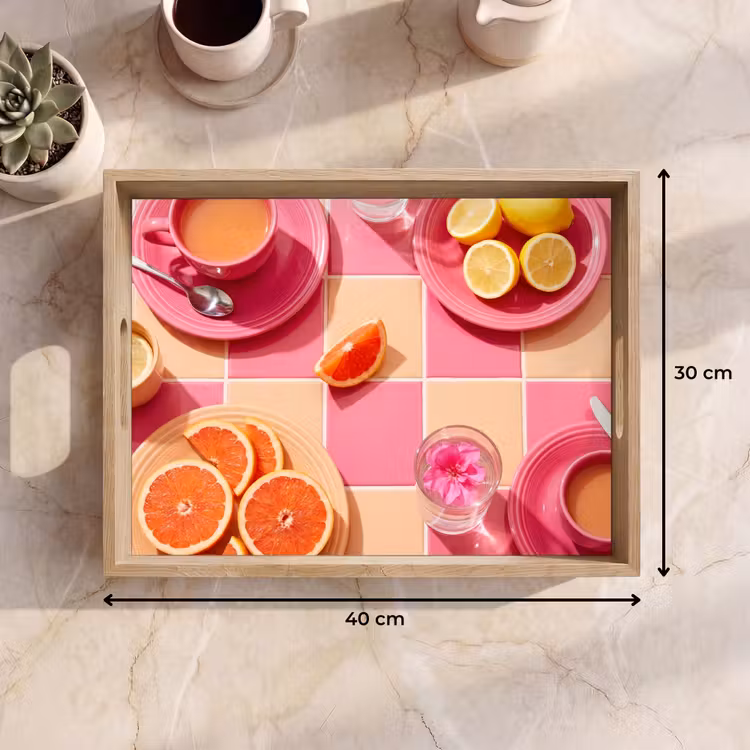 Plateau - Nourriture - Agrumes - Natures mortes - Rose - Orange — 7