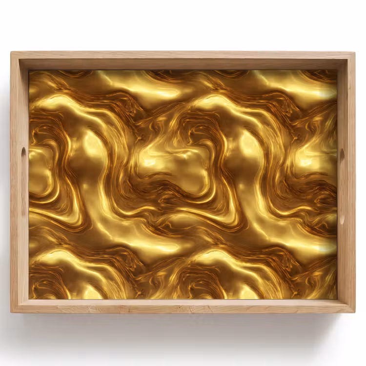 Plateau - Texture - Liquide - Biologique - Or — 1