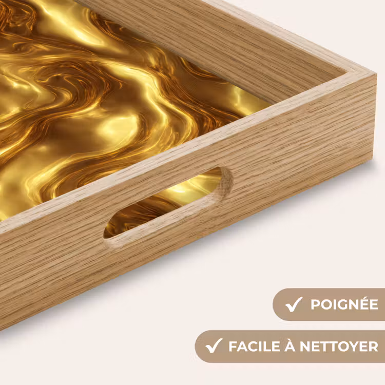 Plateau - Texture - Liquide - Biologique - Or — 8