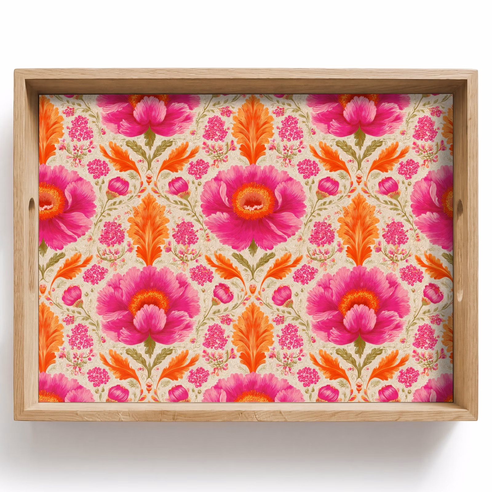 Plateau - Fleurs - Baroque - Rose - Orange — 1