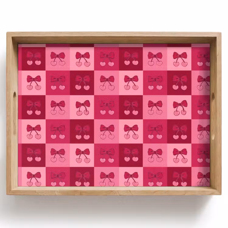 Plateau - Cerises - Nœuds - Ludique - Rose - Bordeaux — 1
