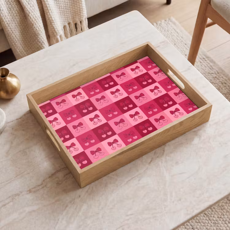 Plateau - Cerises - Nœuds - Ludique - Rose - Bordeaux — 2