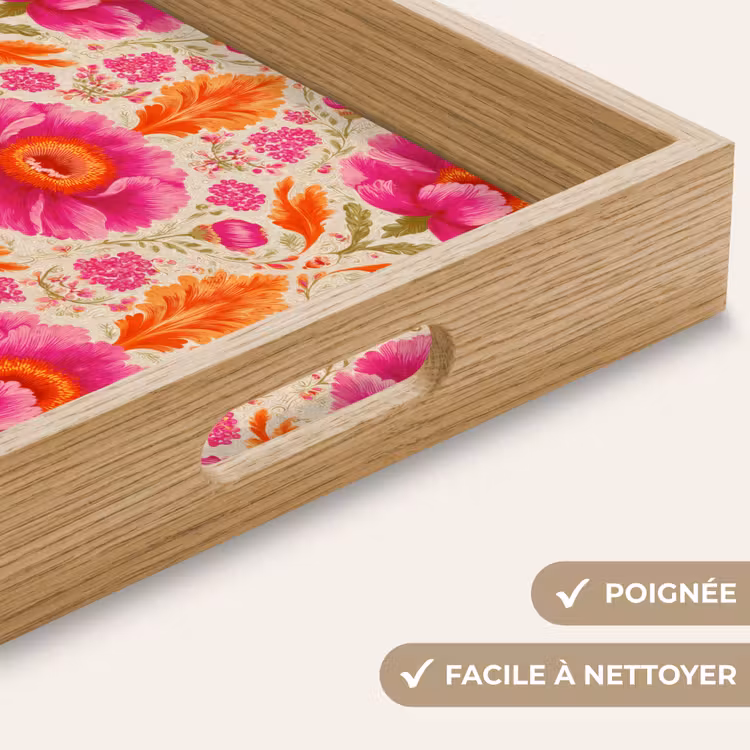 Plateau - Fleurs - Baroque - Rose - Orange — 8