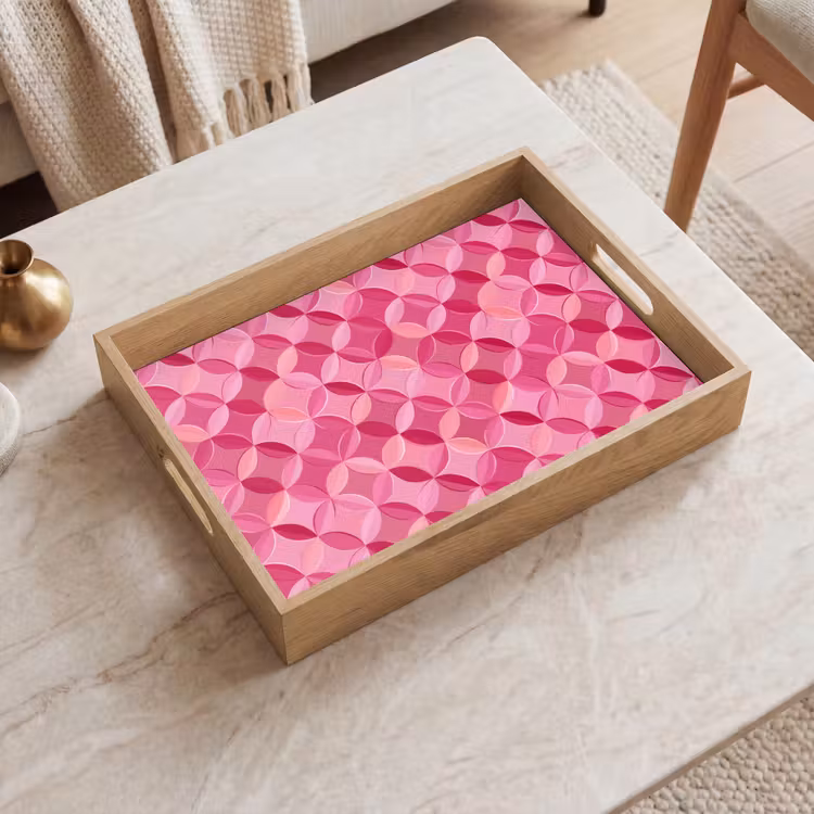 Plateau - Géométrique - Mosaïque - Moderne - Rose — 2