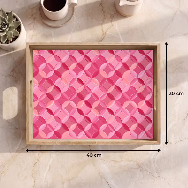 Plateau - Géométrique - Mosaïque - Moderne - Rose — 7
