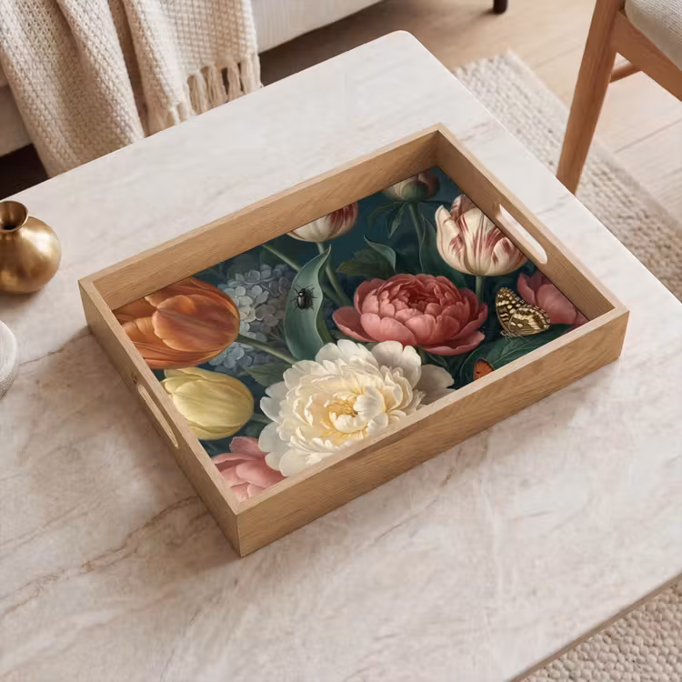 Plateau - Fleurs - Bouquet - Nature - Classique - Sombre — 2