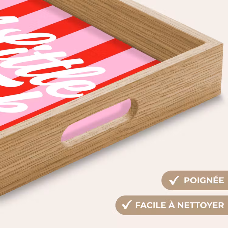 Plateau - A Little Break - Rayures - Rouge - Rose — 8