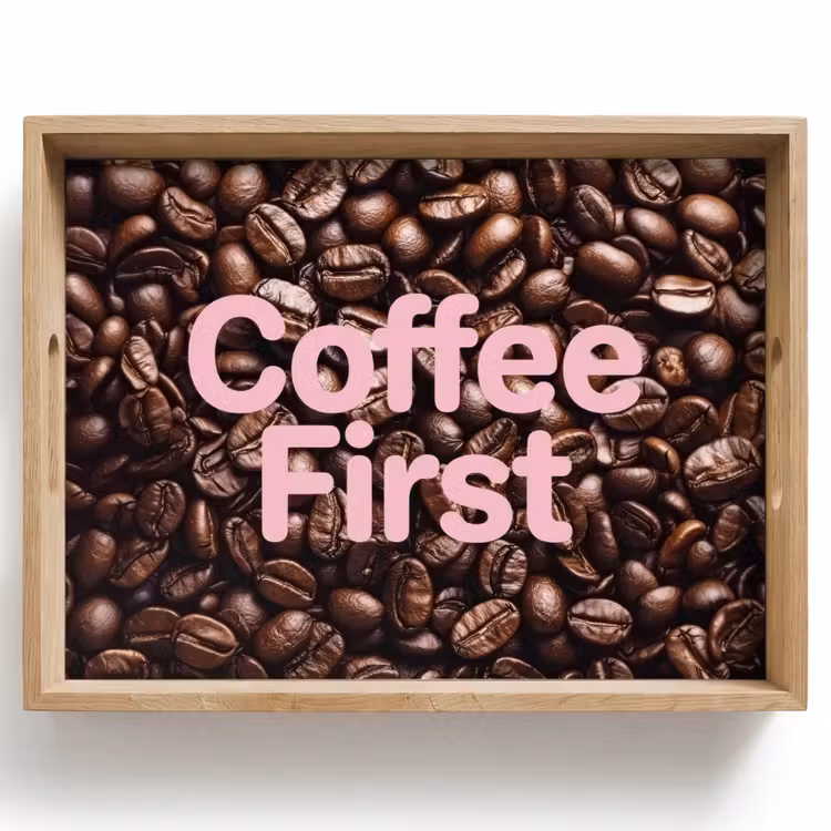 Plateau - Coffee First - Grains de café - Rose — 1