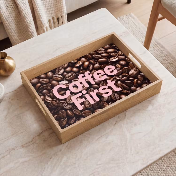 Plateau - Coffee First - Grains de café - Rose — 2
