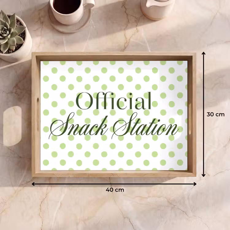 Plateau - Snack Station - Vert - À pois — 7