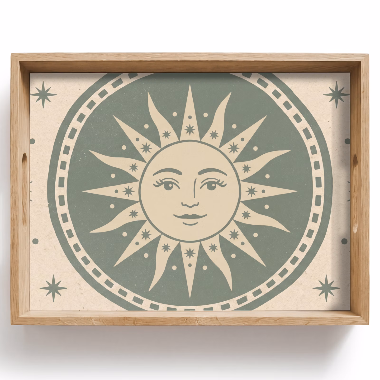 Plateau - Soleil - Étoiles - Astrologie - Vintage - Vert — 1
