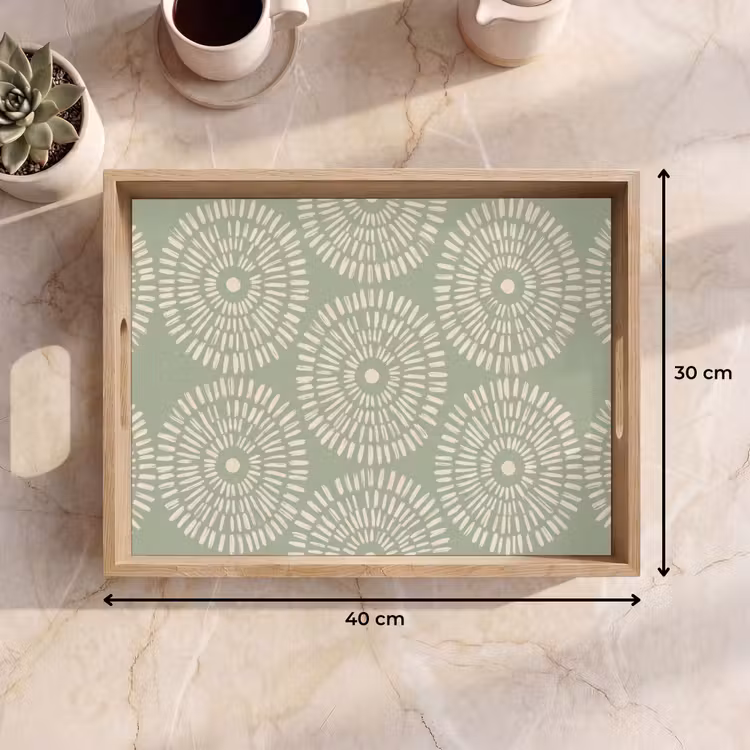 Plateau - Motif - Cercles - Abstrait - Moderne - Vert — 7