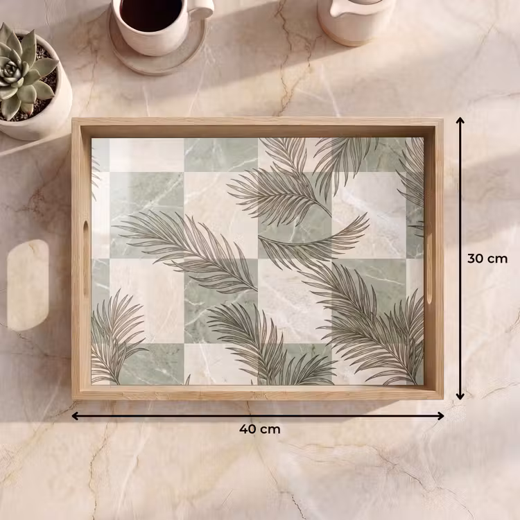 Plateau - Plantes - Feuilles - Marbre - Moderne - Vert — 7