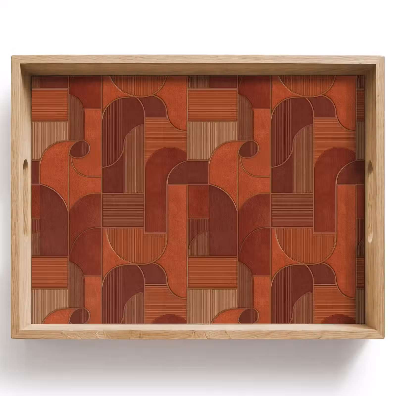 Plateau - Géométrique - Abstrait - Texturé - Marron — 1