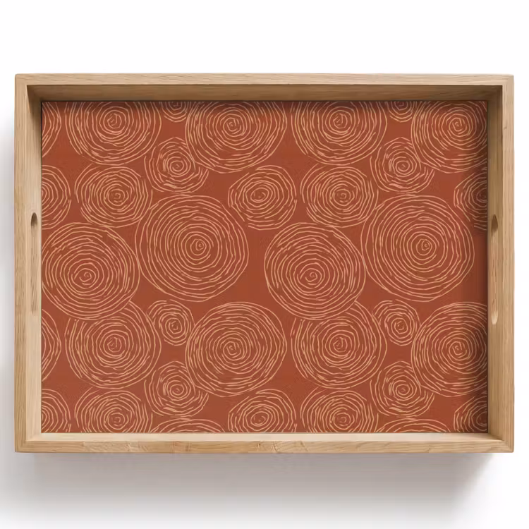 Plateau - Cercles - Abstrait - Artistique - Terre cuite — 1