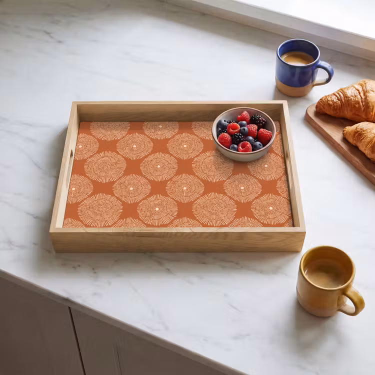 Plateau - Cercles - Graphisme - Motif - Terracotta — 3