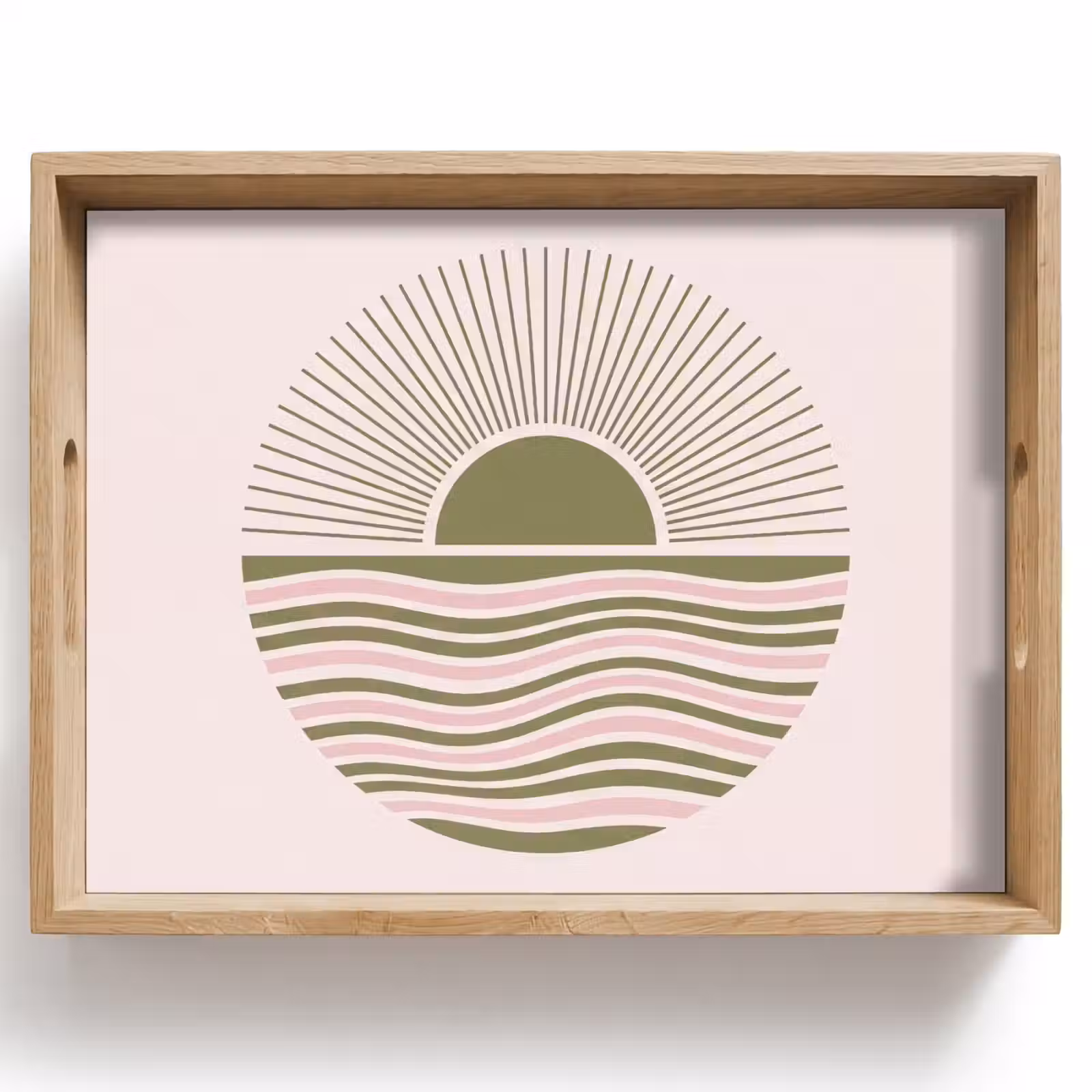 Plateau - Soleil - Mer - Abstrait - Moderne - Rose — 1