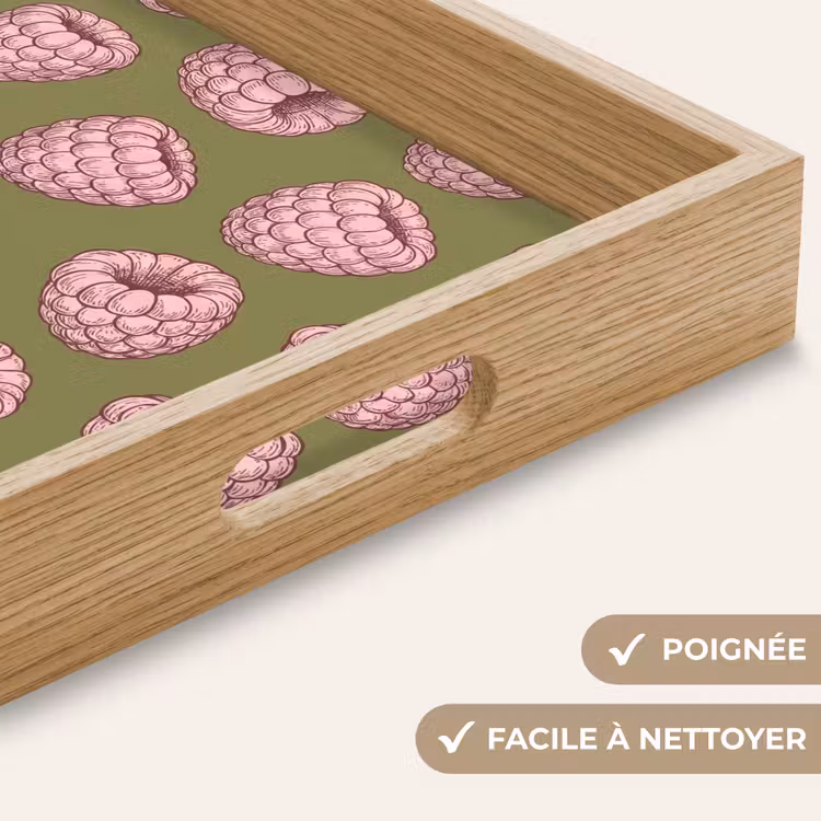 Plateau - Nourriture - Motif - Illustration - Rose - Vert — 8