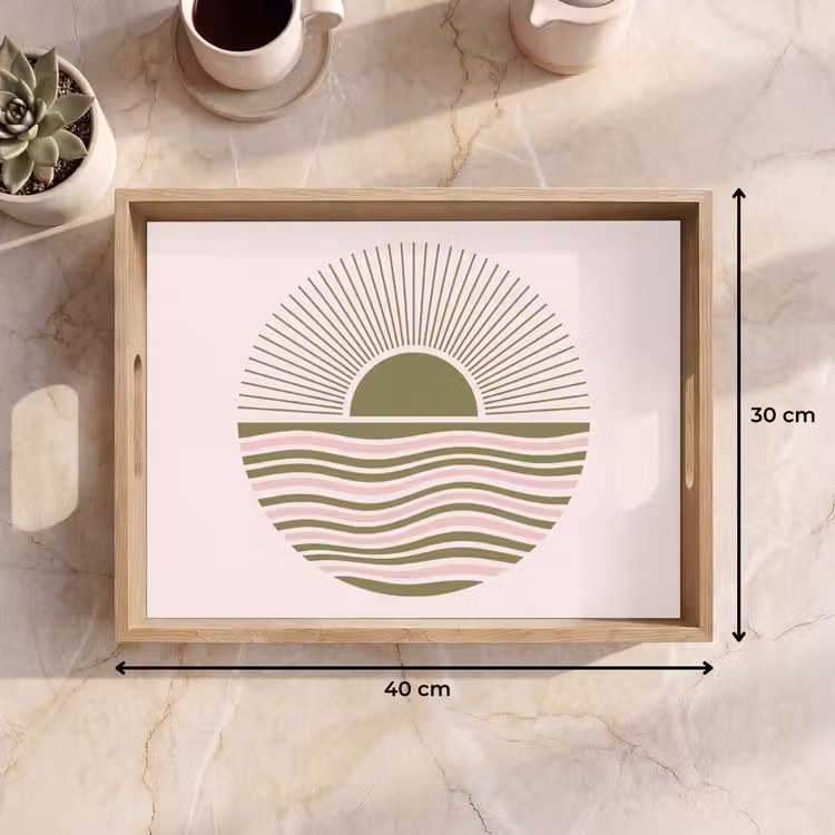 Plateau - Soleil - Mer - Abstrait - Moderne - Rose — 7