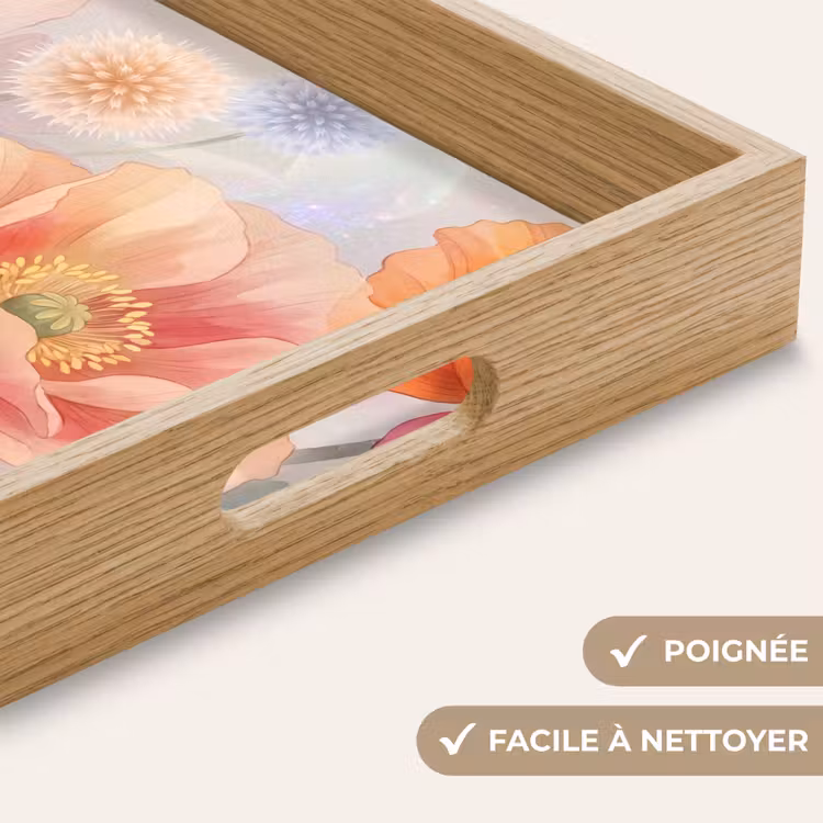 Plateau - Fleurs - Aquarelle - Nature - Moderne - Coloré — 8