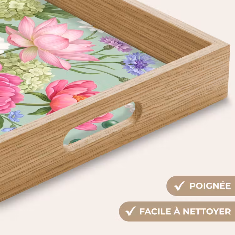 Plateau - Fleurs - Motif - Botanique - Vert — 8