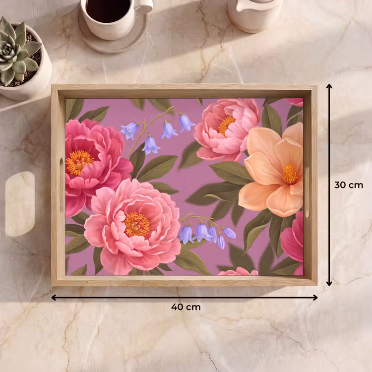 Plateau - Fleurs - Motif - Illustration - Rose — 7
