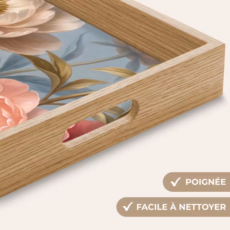 Plateau - Fleurs - Rose - Beige - Moderne - Nature — 8