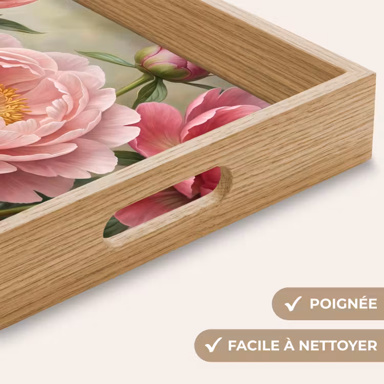 Plateau - Fleurs - Rose - Classique - Détaillé - Nature — 8