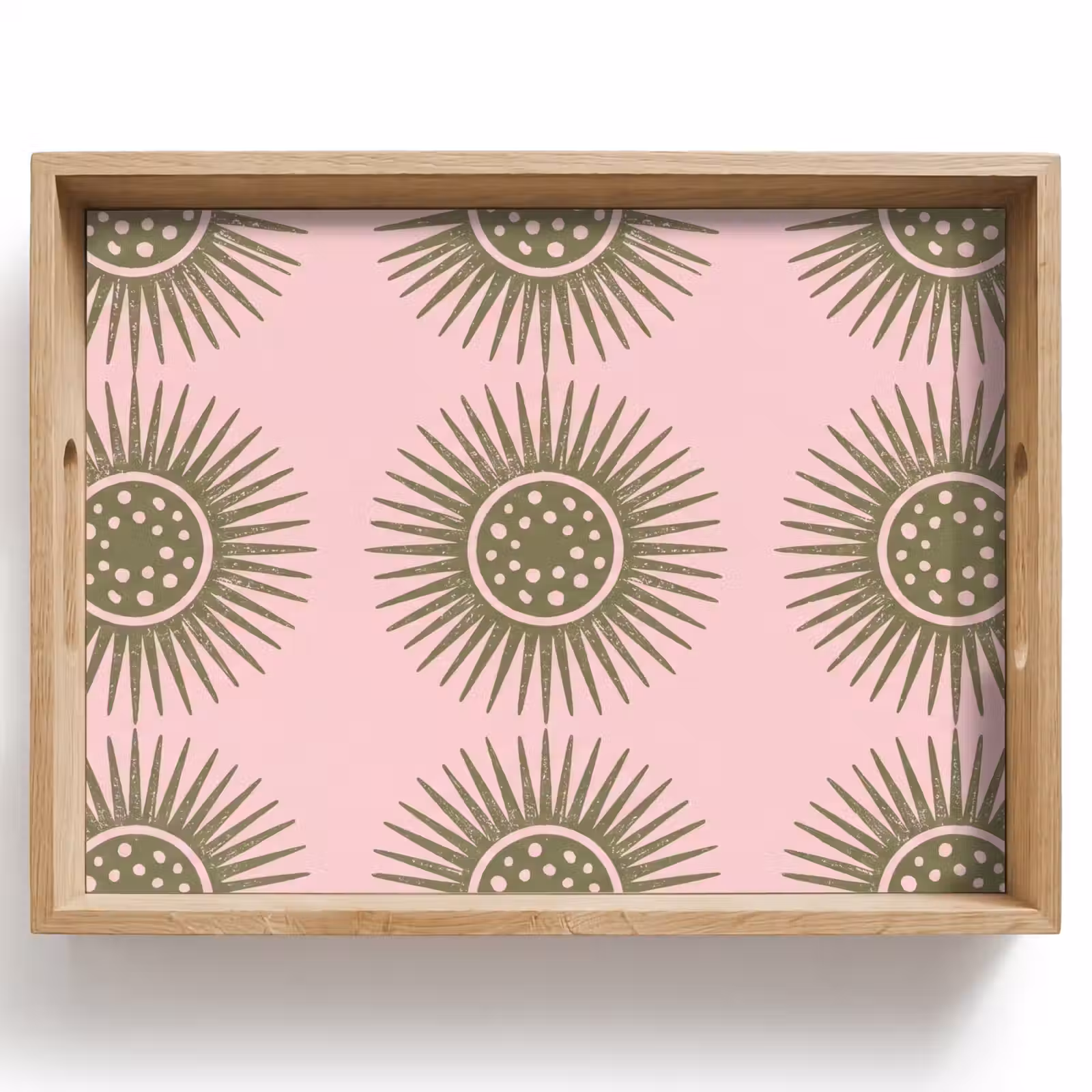 Plateau - Fleurs - Motif - Abstrait - Rose - Vert — 1