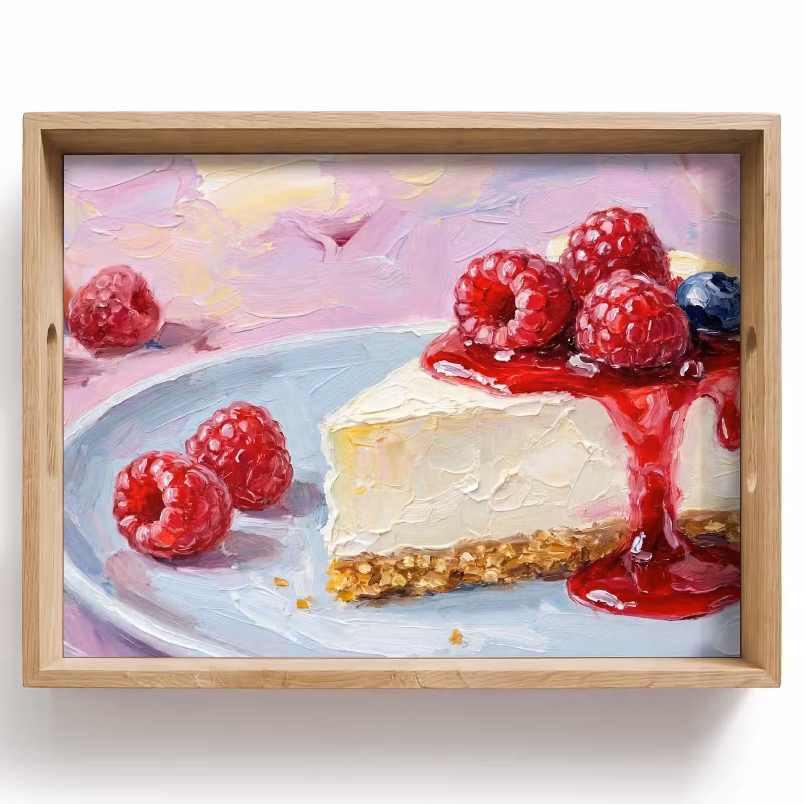 Plateau - Nourriture - Cheesecake - Baies - Abstrait - Rose — 1