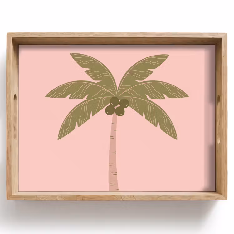 Plateau - Arbre - Palmier - Nature - Illustration - Rose — 1