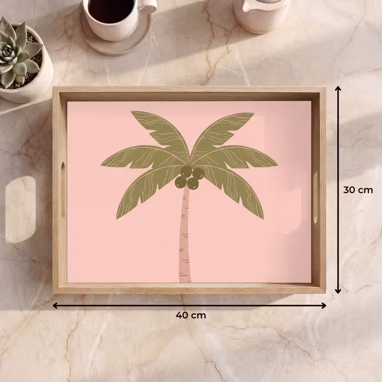 Plateau - Arbre - Palmier - Nature - Illustration - Rose — 7