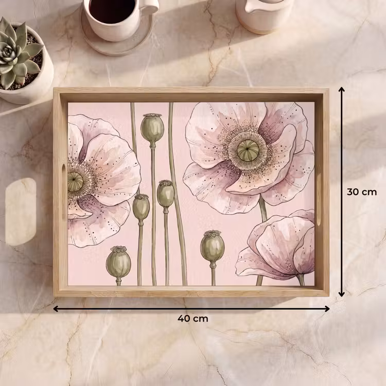 Plateau - Fleurs - Été - Nature - Aquarelle - Rose — 7