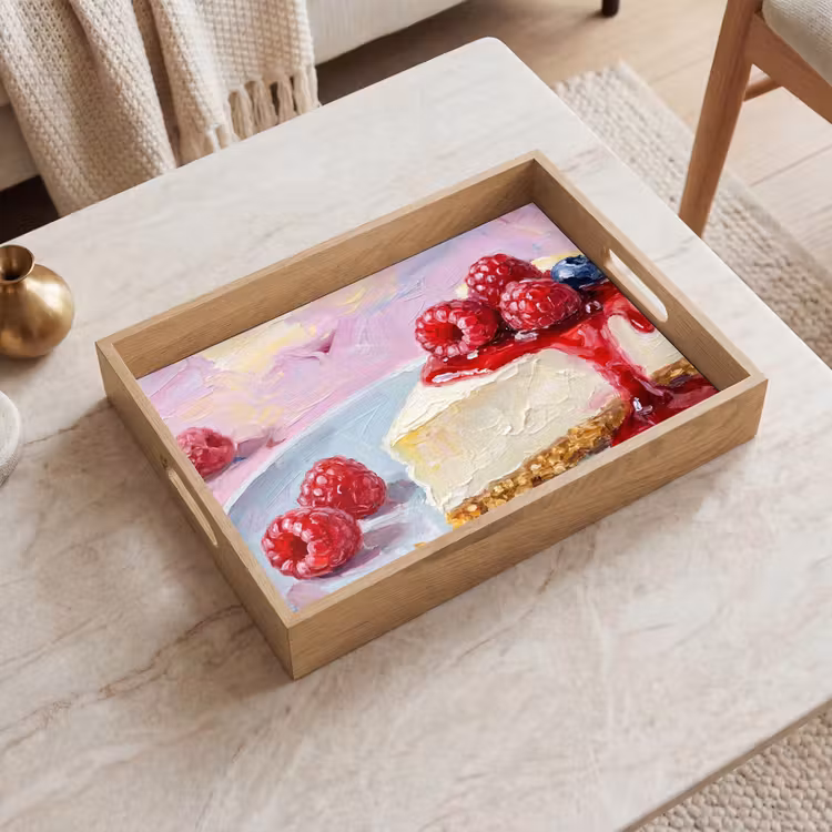 Plateau - Nourriture - Cheesecake - Baies - Abstrait - Rose — 2