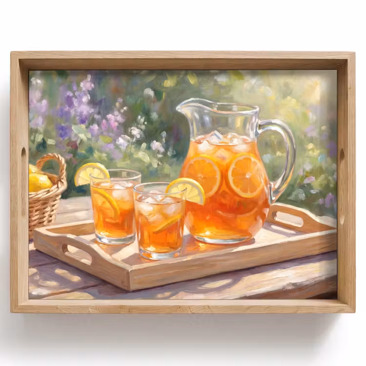 Plateau - Boisson - Citron - Été - Jardin - Jaune — 1