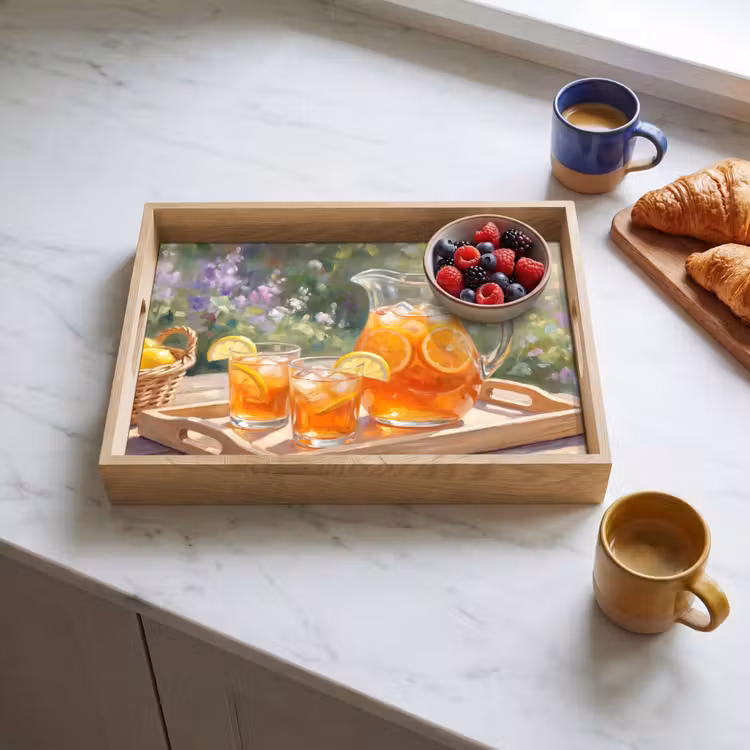 Plateau - Boisson - Citron - Été - Jardin - Jaune — 3