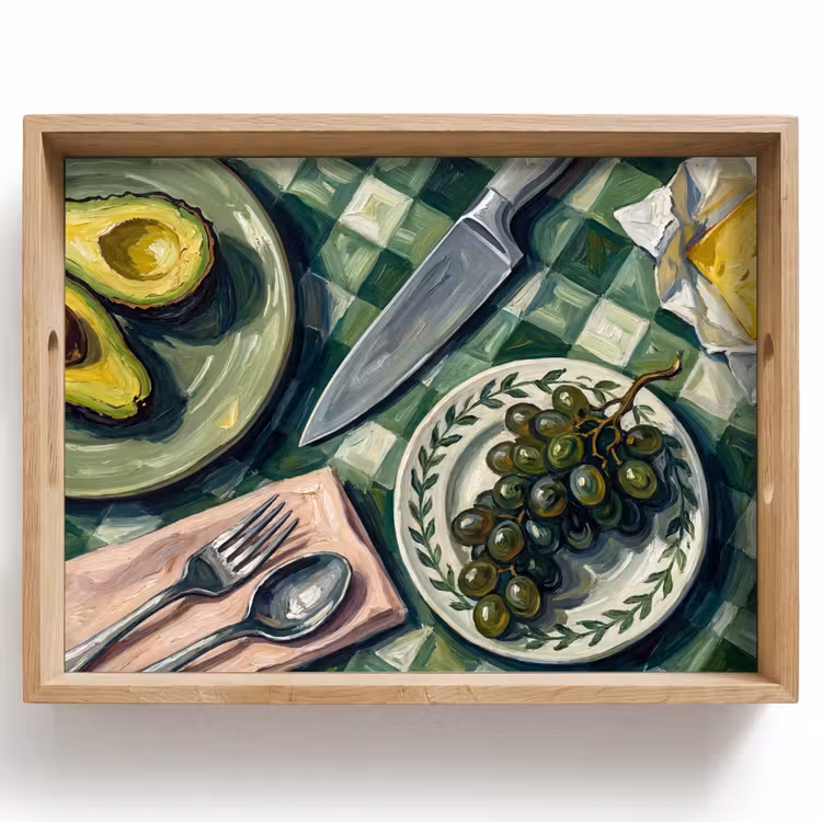 Plateau - Cuisine - Petit-déjeuner - Table - Moderne - Vert — 1
