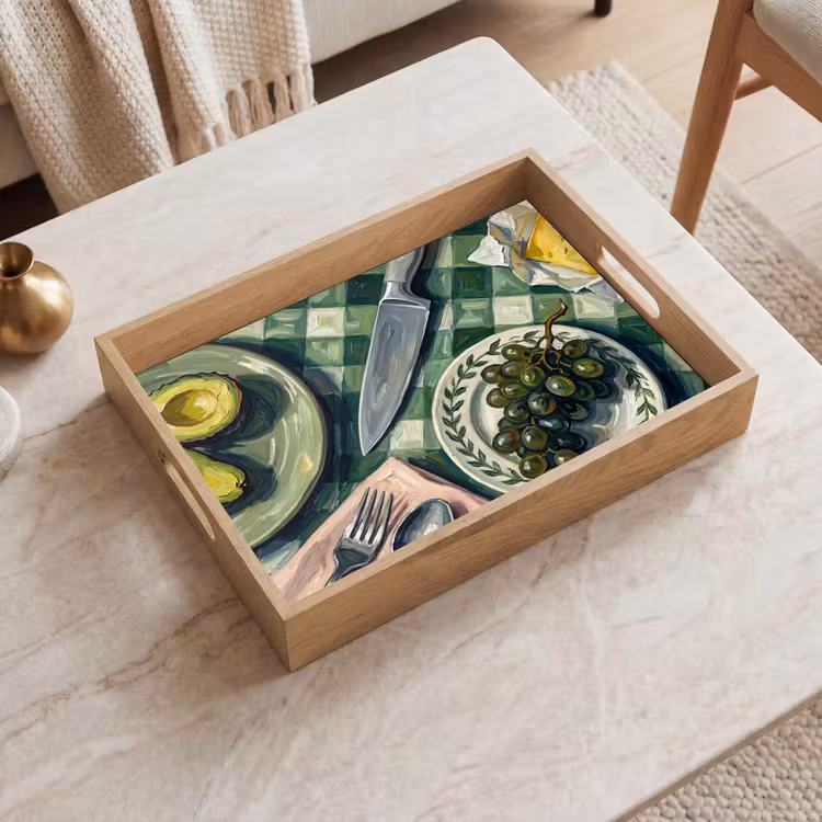 Plateau - Cuisine - Petit-déjeuner - Table - Moderne - Vert — 2