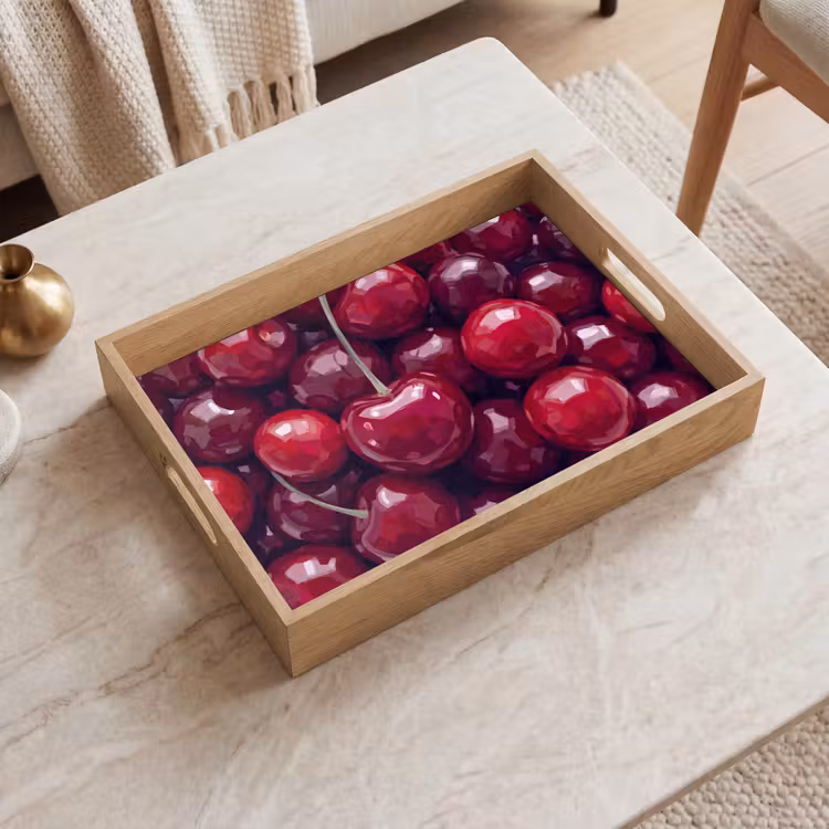 Plateau - Fruits - Cerises - Nourriture - Moderne - Rouge — 2