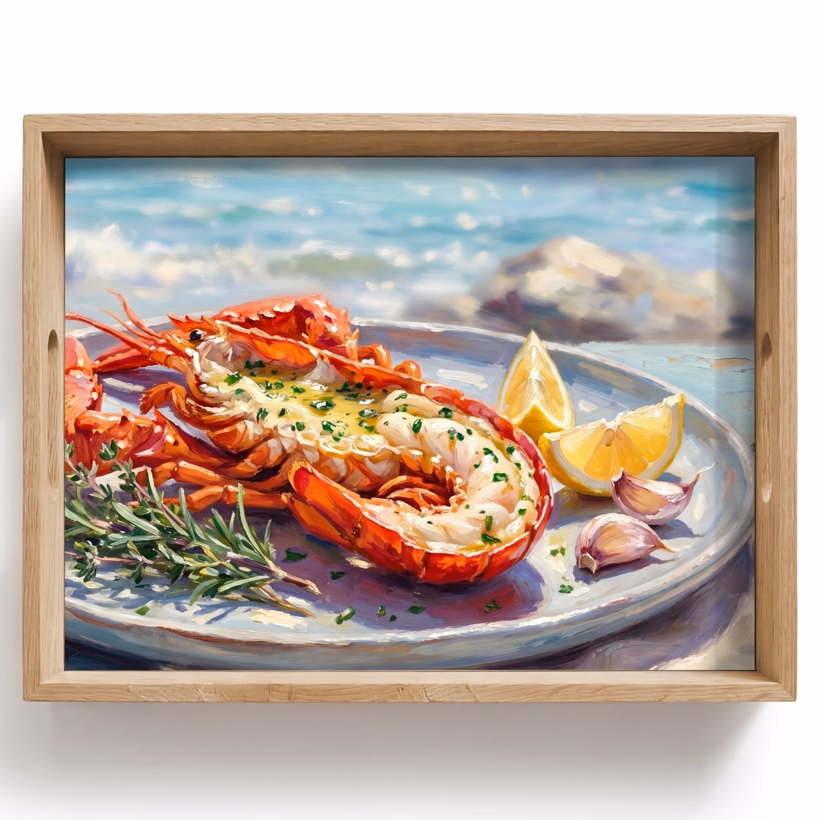 Plateau - Cuisine - Mer - Côte - Moderne - Bleu — 1