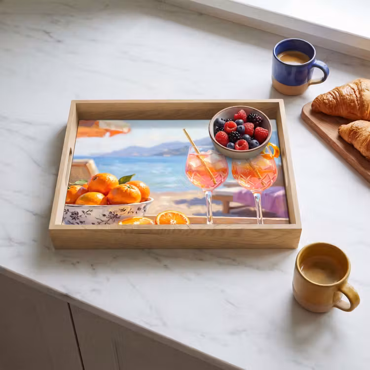 Plateau - Boissons - Verres - Plage - Été - Orange — 3