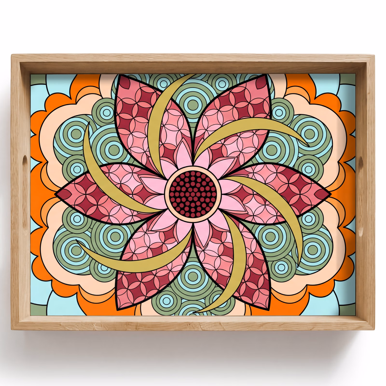 Plateau - Mandala - Géométrique - Art - Décoratif - Coloré — 1